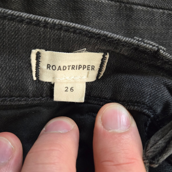 Madewell Washed Black Distressed Ankle Skinny Road Tripper Jeans Size 26 - Picture 5 of 9